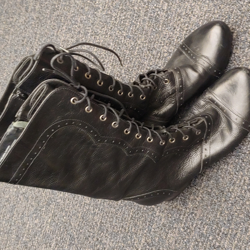 J. Jill Black Lace-Up Heeled Boots